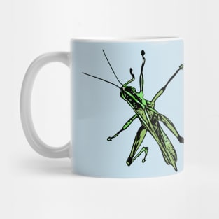 Green Grasshopper Climbing Mug